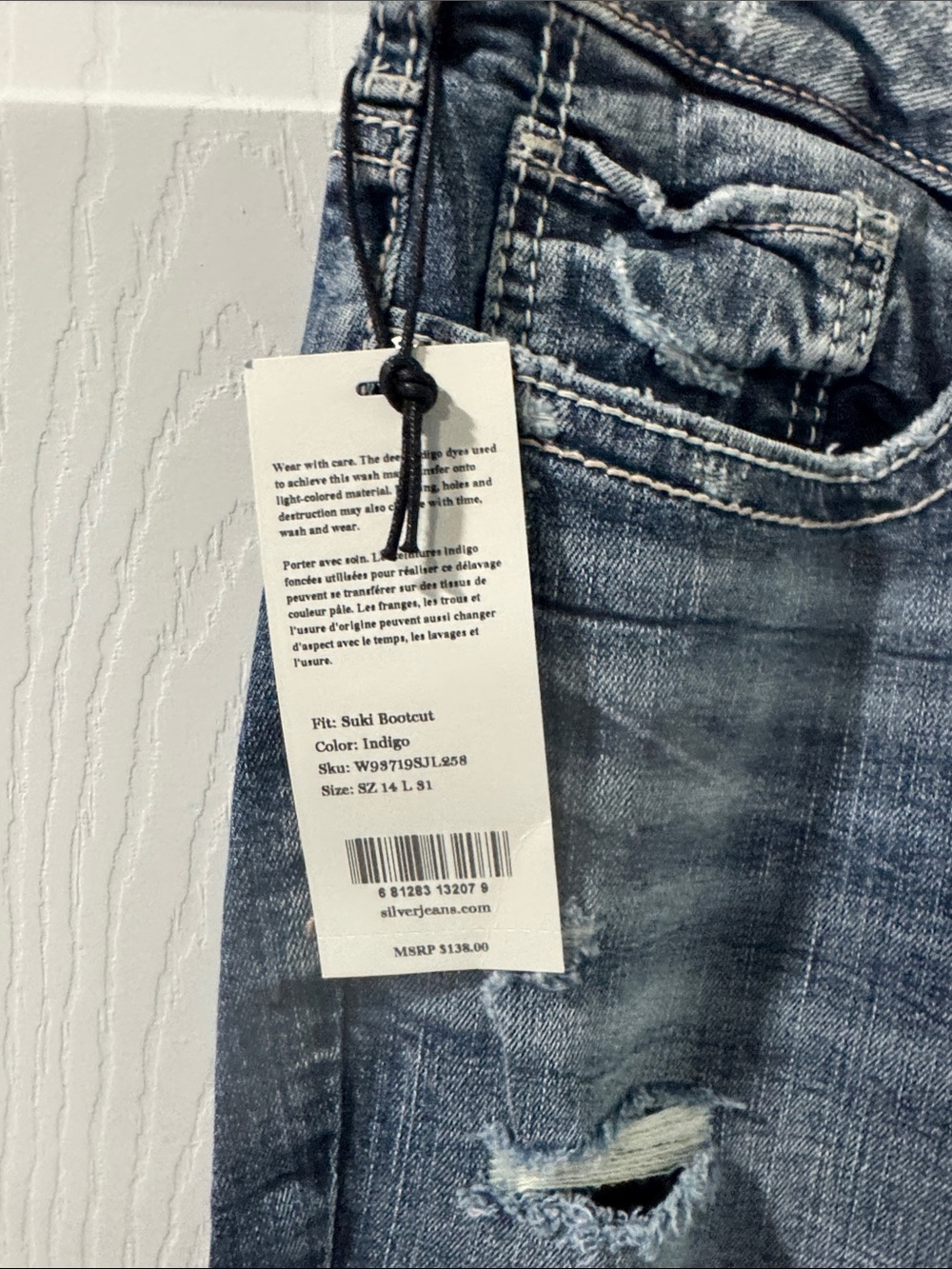 Silver Jeans Women's Washed Blue Boot Cut Jeans - Picture 2 of 5